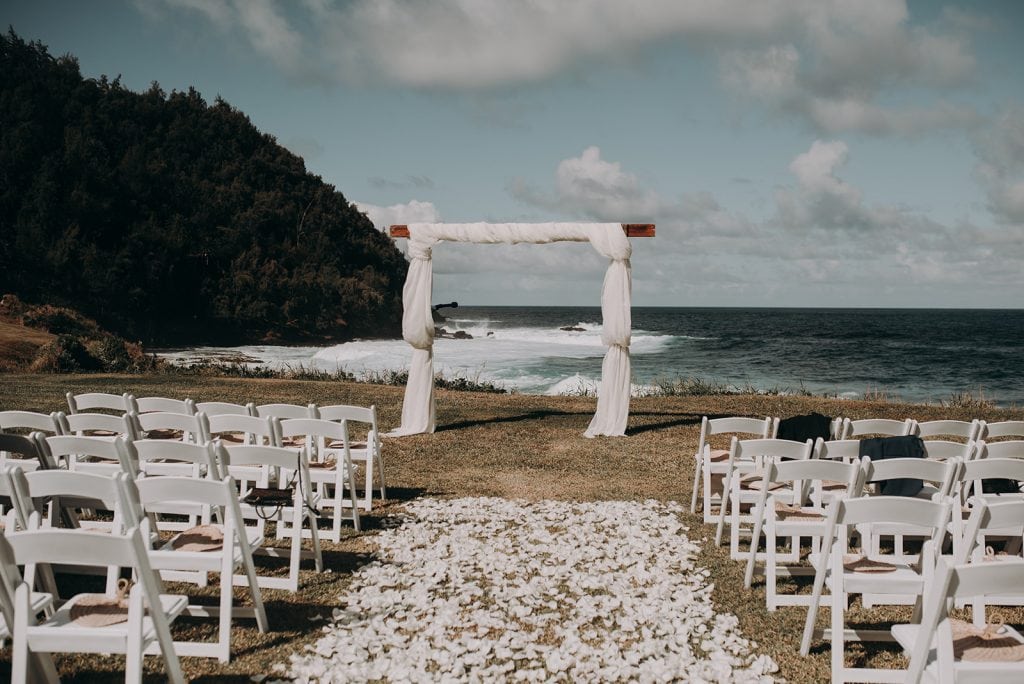 View of ceremony setup and ocean view