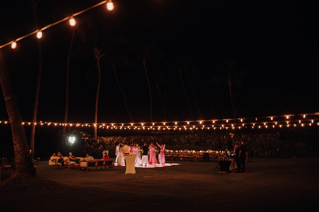 wedding reception dance floor at Andaz Maui Wailea