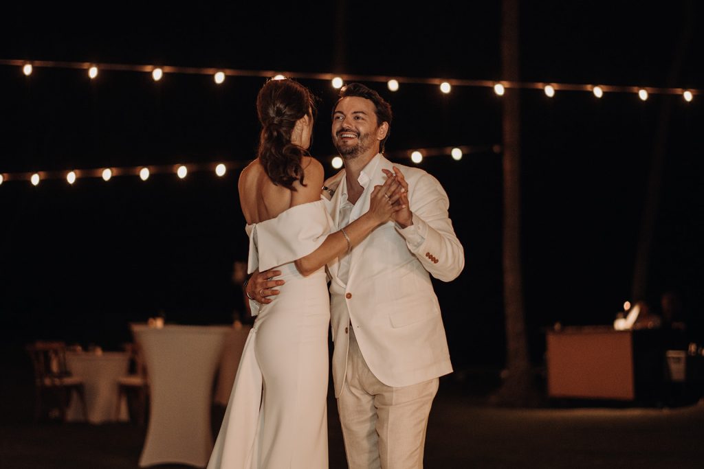 couples first dance at their Maui micro wedding