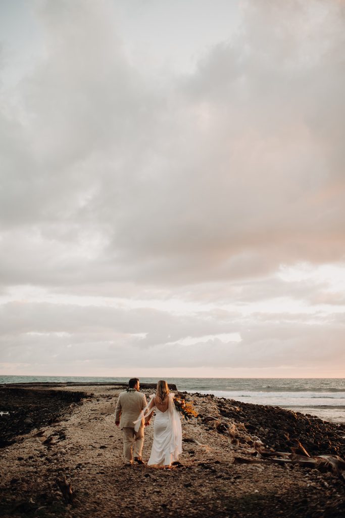 bride and groom photos on the beach in Lahaina