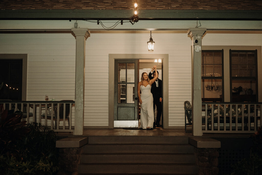 bride and groom reception entrance
