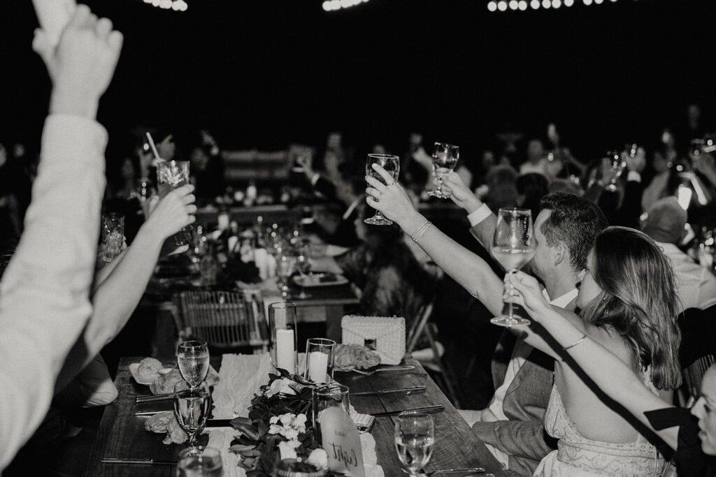 wedding guest have a toast