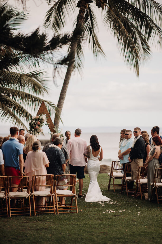 Wedding ceremony at Olowalu Plantation House in Maui