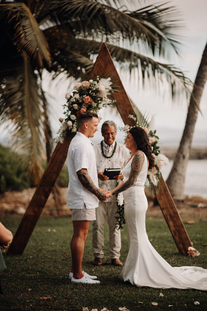 Wedding ceremony at Olowalu Plantation House in Maui
