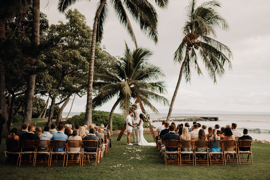 Wedding ceremony at Olowalu Plantation House in Maui